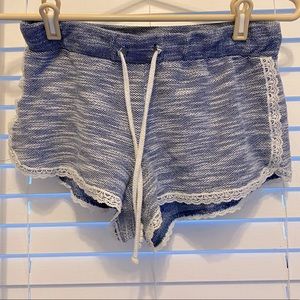 Blue knit shorts